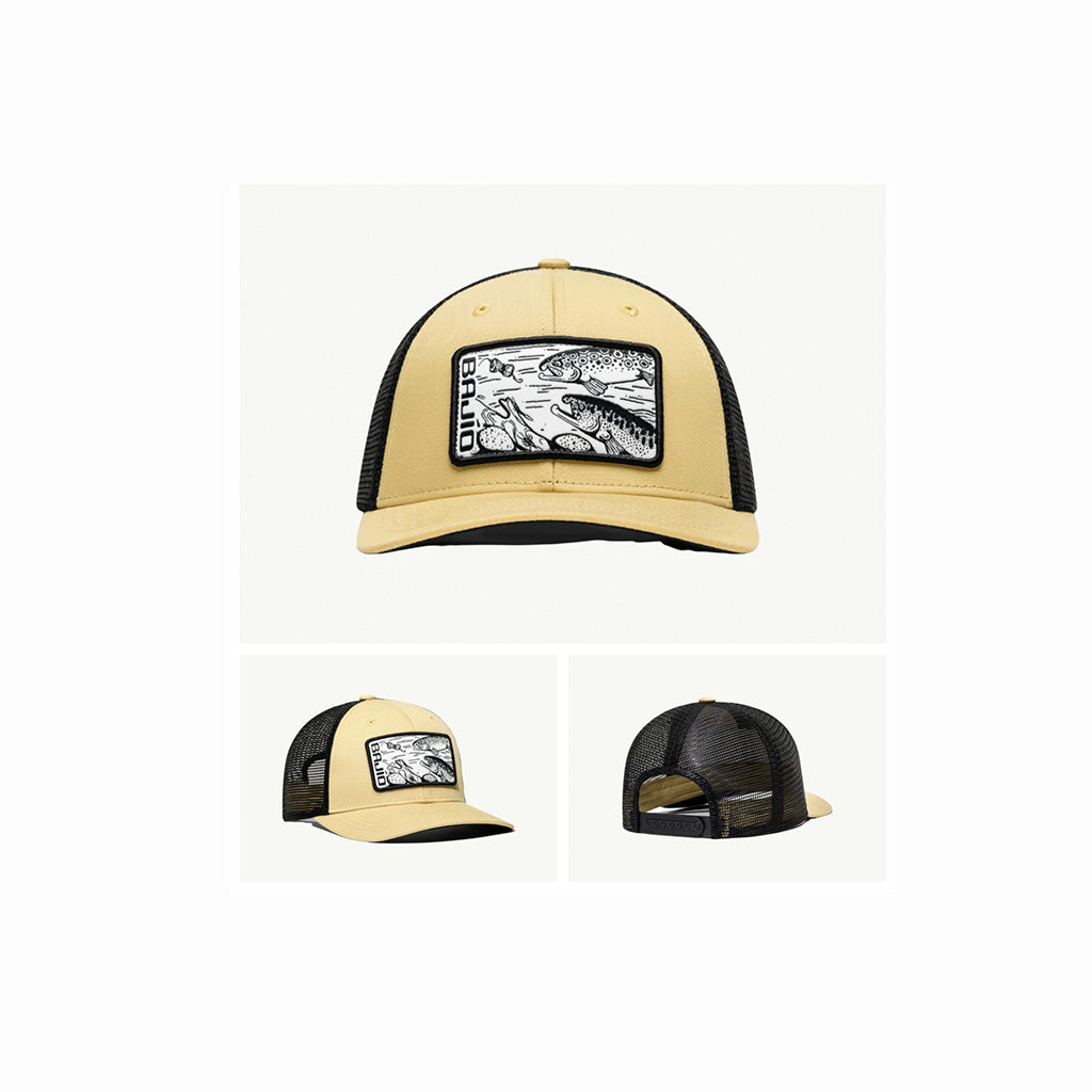 BAJIO TROUT PATCH TRUCKER FRONT AND SIDE PUERTO RICO Y CARIBE