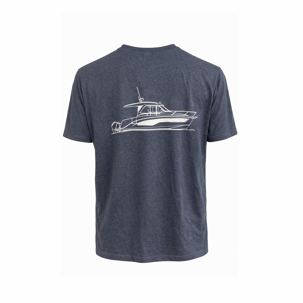 BENETEAU WOMENS CREWNECK SHORT SLEEVE BILLFISH BACK PUERTO RICO Y CARIBE