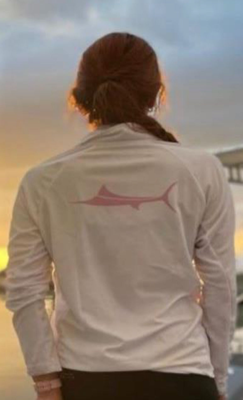 WOMEN ¼ ZIPPER WHITE/PINK