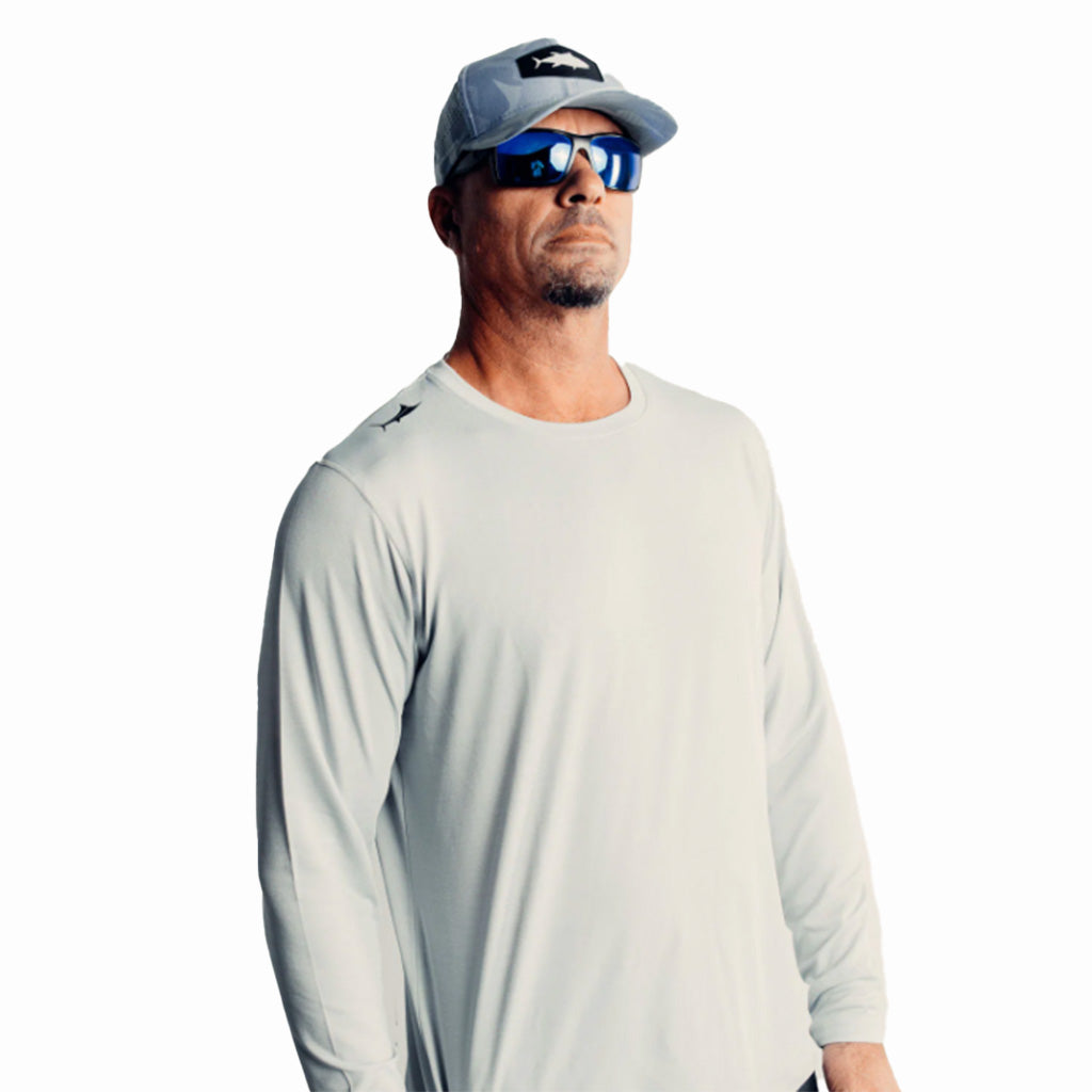 BILLFISH GEAR BILLFISHER CREW NECK LIGHT GREY PUERTO RICO Y CARIBE