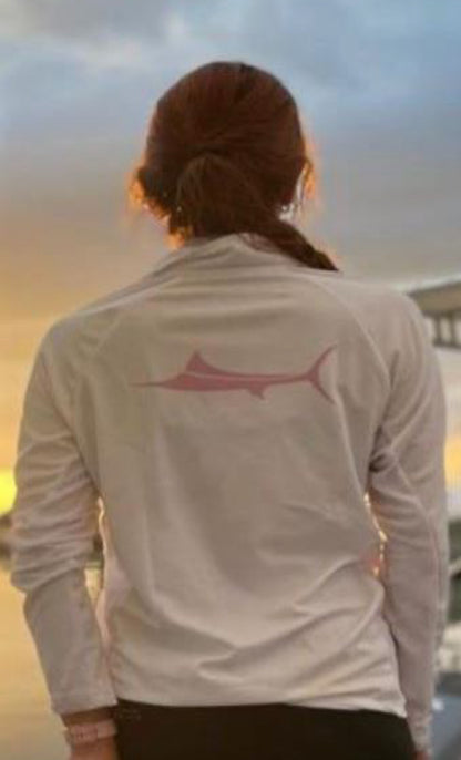 WOMEN ¼ ZIPPER WHITE/PINK